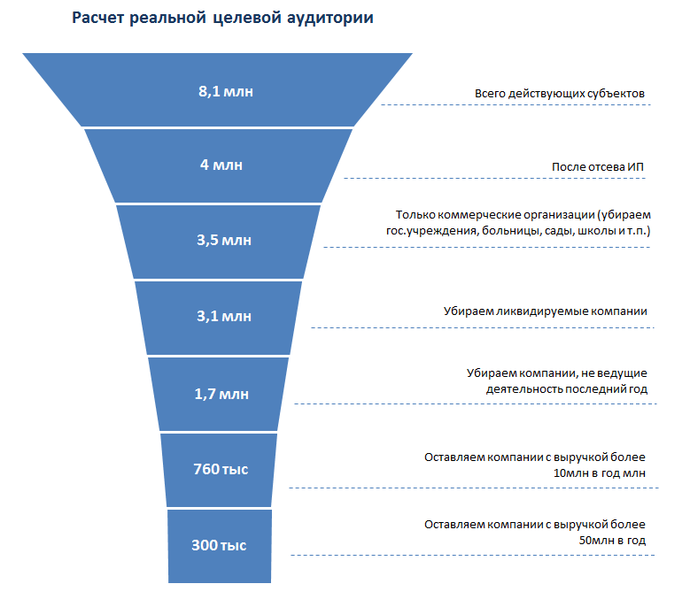 Расчет реальной целевой аудитории